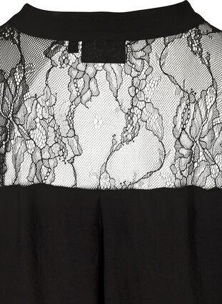 Lyhythihainen paita pitsillä, Black, Packshot image number 3