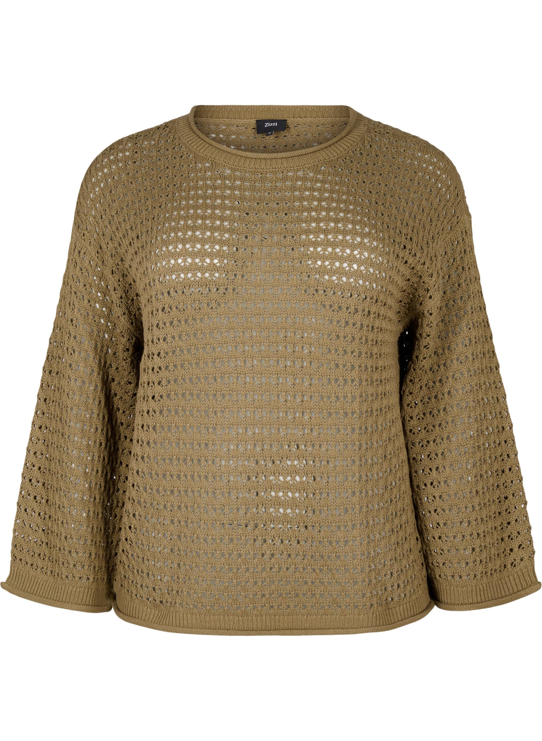 Zizzi Reik&auml;neulepusero, Dusky Green, Packshot image number 0