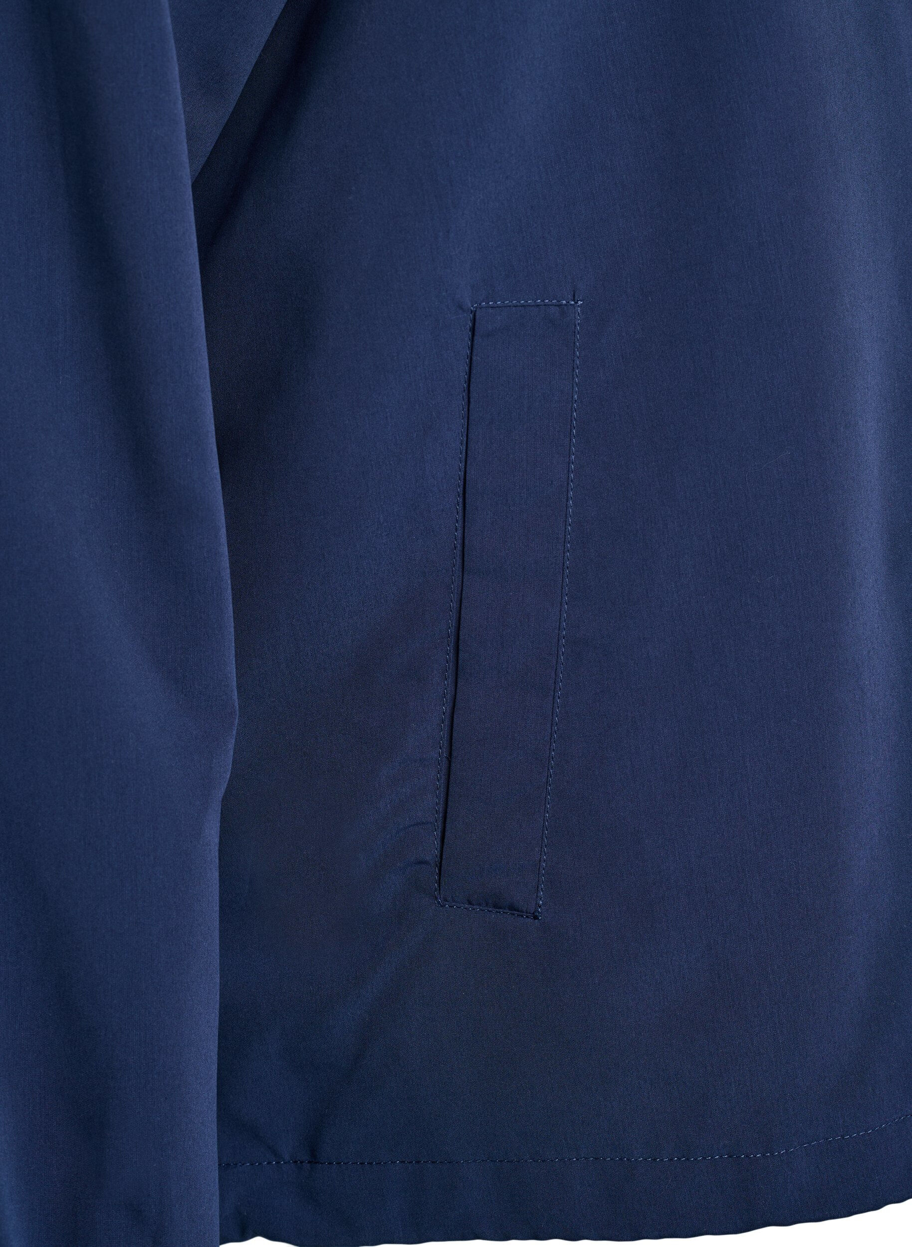 ZizziKevyt takki hupulla ja vetoketjulla, Sininen, Packshot image number 3