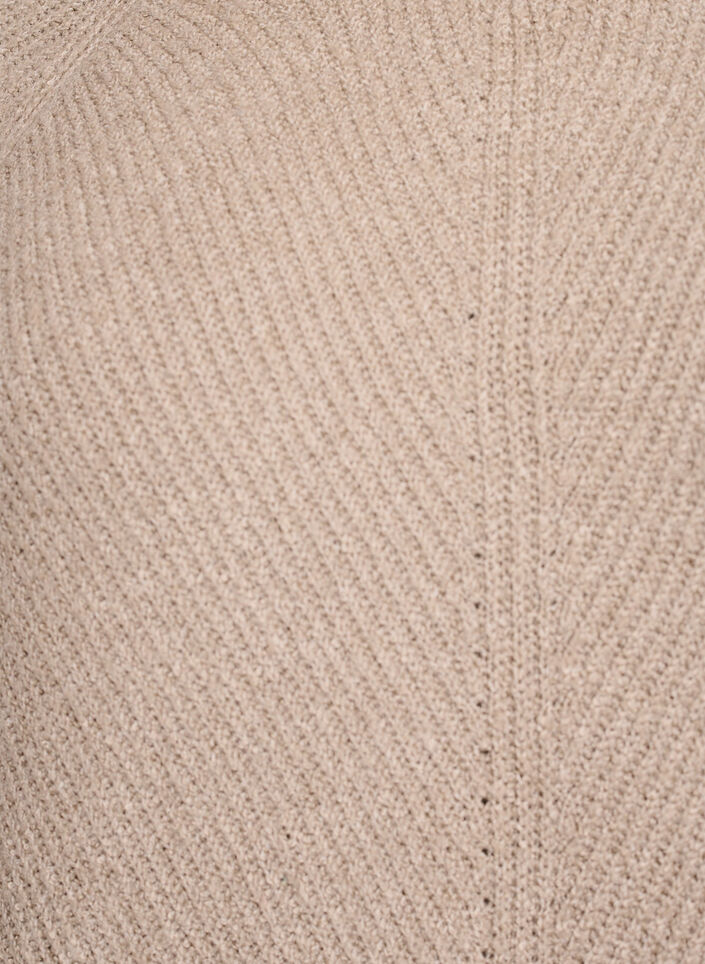 Neulepusero, jossa on vinoraitakuvio ja raglanhihat, Beige, Packshot image number 2