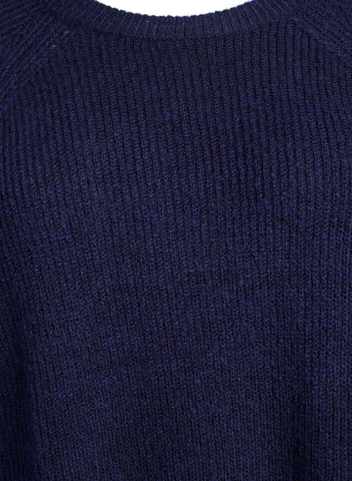 Ribattu neule, 3/4-hihat, Sininen, Packshot image number 2