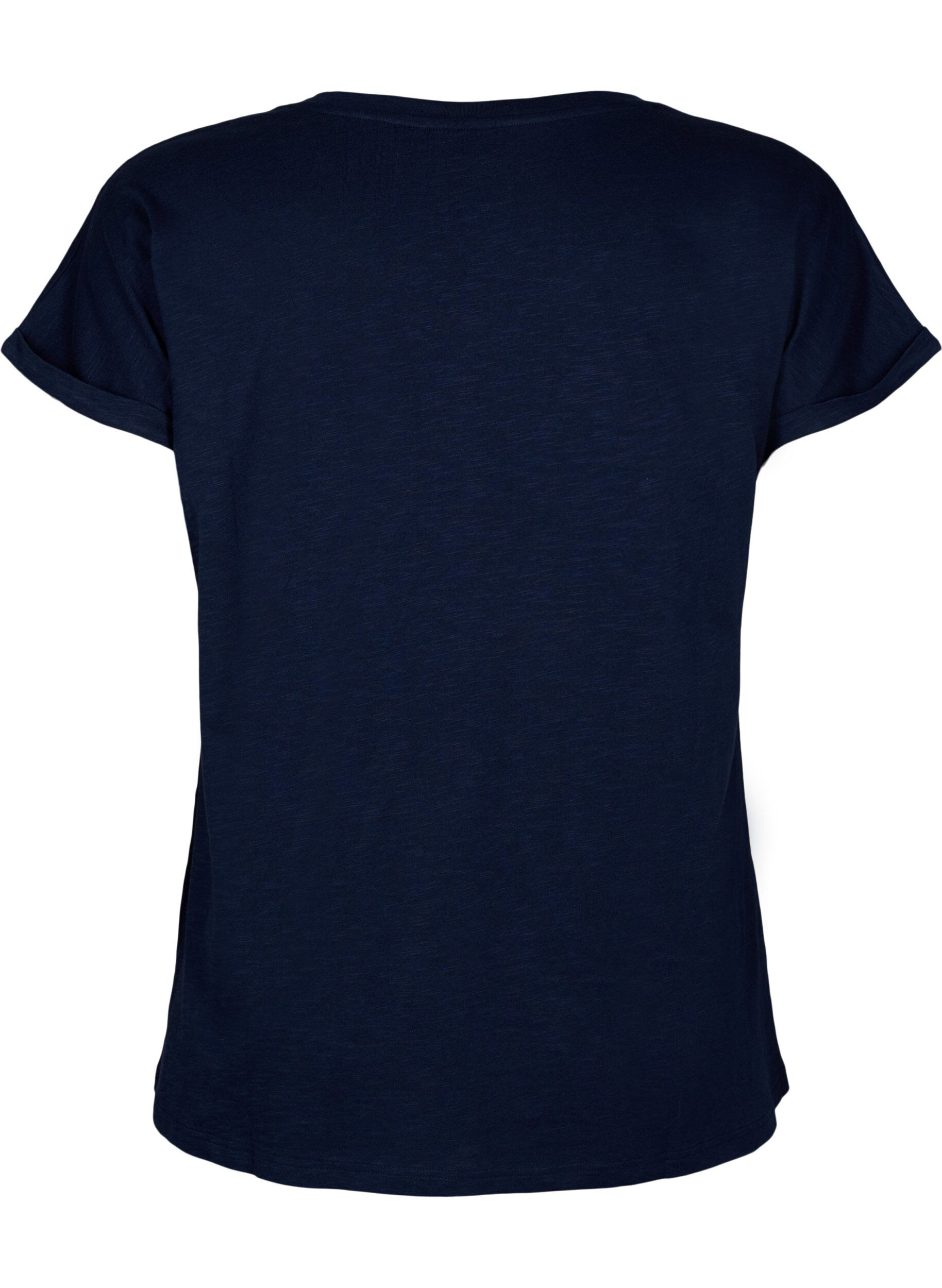 Zizzi Ekologisesta puuvillasta valmistettu t-paita painatuksella, N.Sky w. White Print, Packshot image number 1