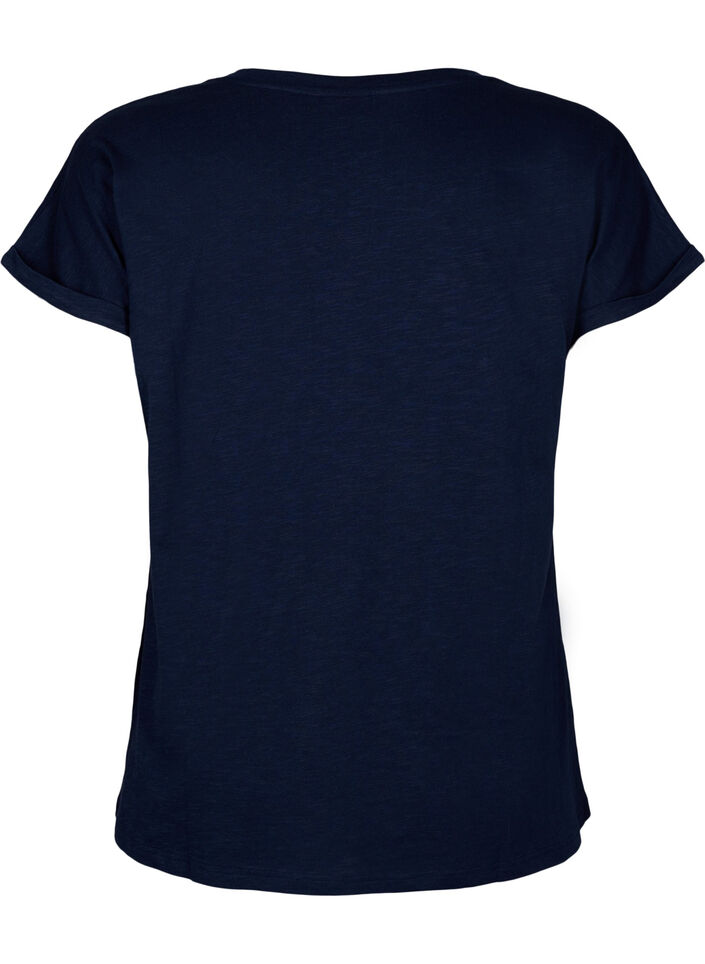 Ekologisesta puuvillasta valmistettu t-paita painatuksella, N.Sky w. White Print, Packshot image number 1