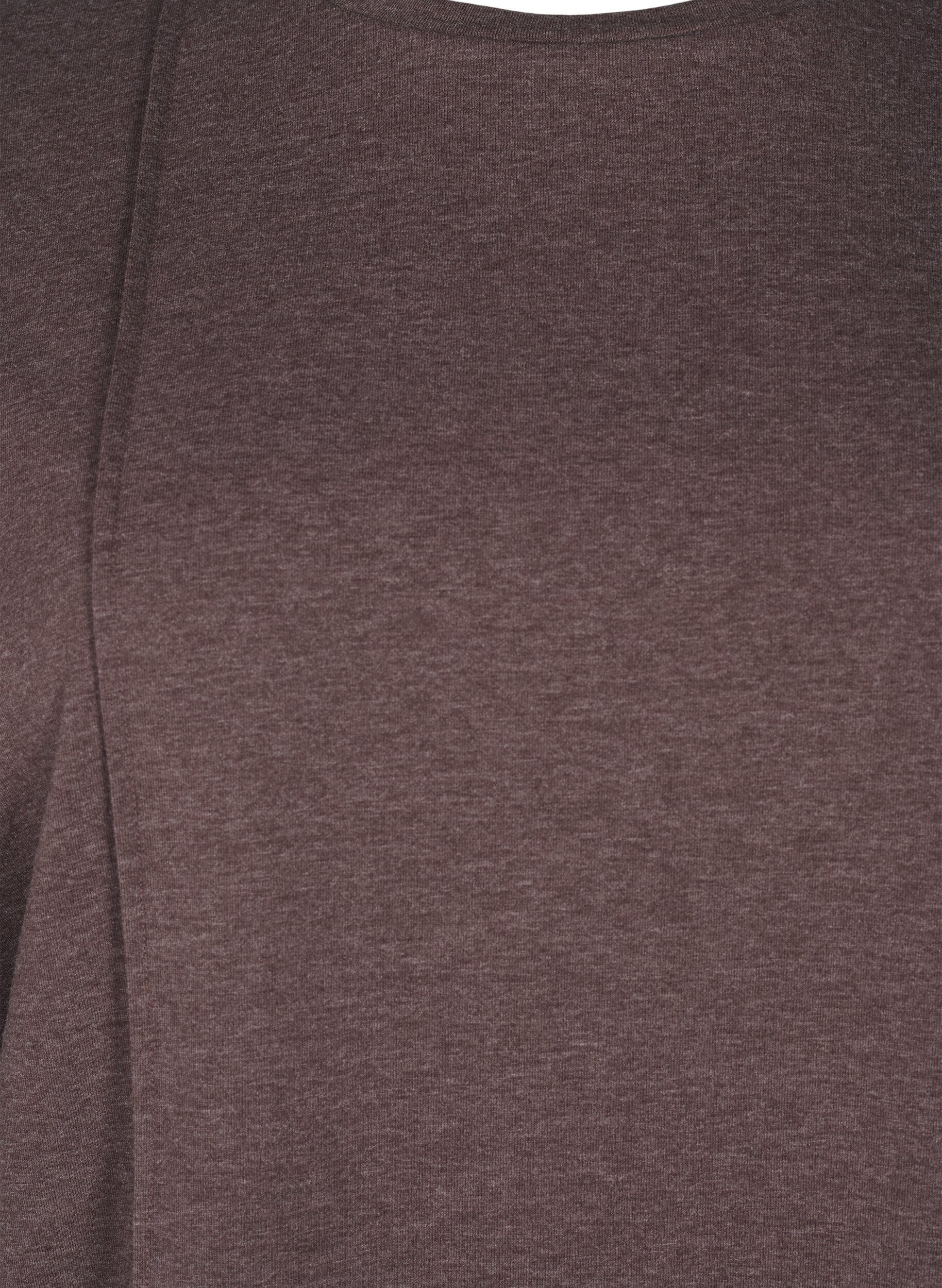 Zizzi Rento jersey-pusero saumarakkailla, Ruskea, Packshot image number 2