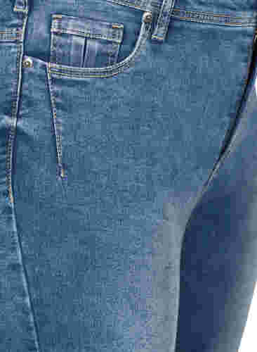 Kropatut Amy-farkut vetoketjulla, Blue denim, Packshot image number 2