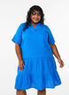 Lyhyt A-linjainen mekko puuvillamusliinista, Sininen, Model image number 0