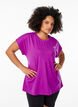 Yksiv&auml;rinen treeni-T-paita, Violetti, Model image number 0