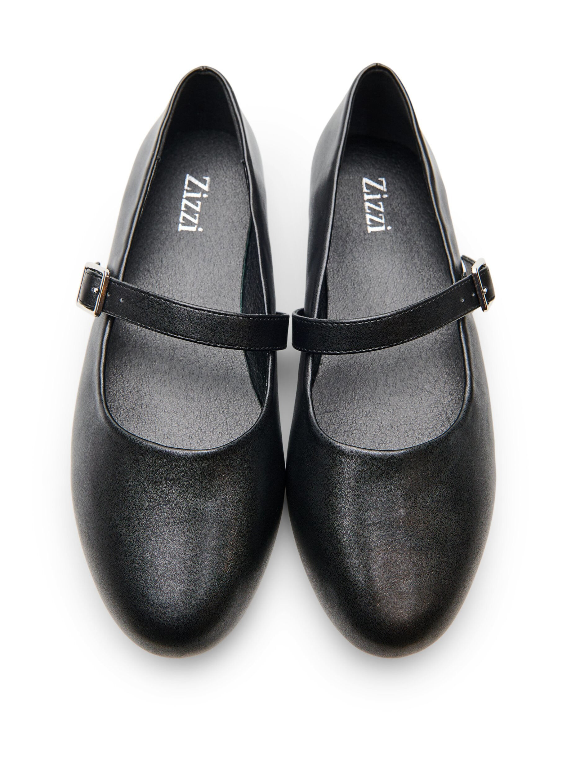 Zizzi Ballerinat tekonahasta remmill&auml;, Musta, Packshot image number 3