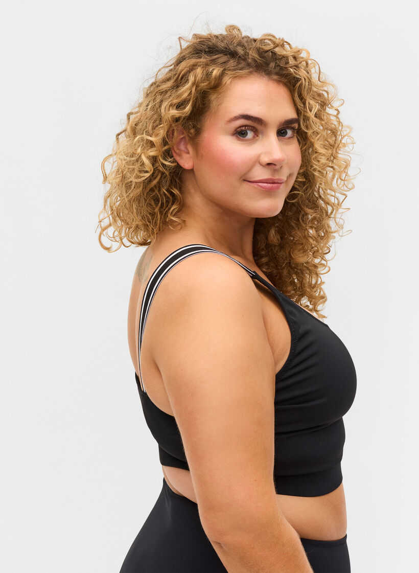 Bikiniyläosa raidallisilla olkaimilla, Black, Model image number 2