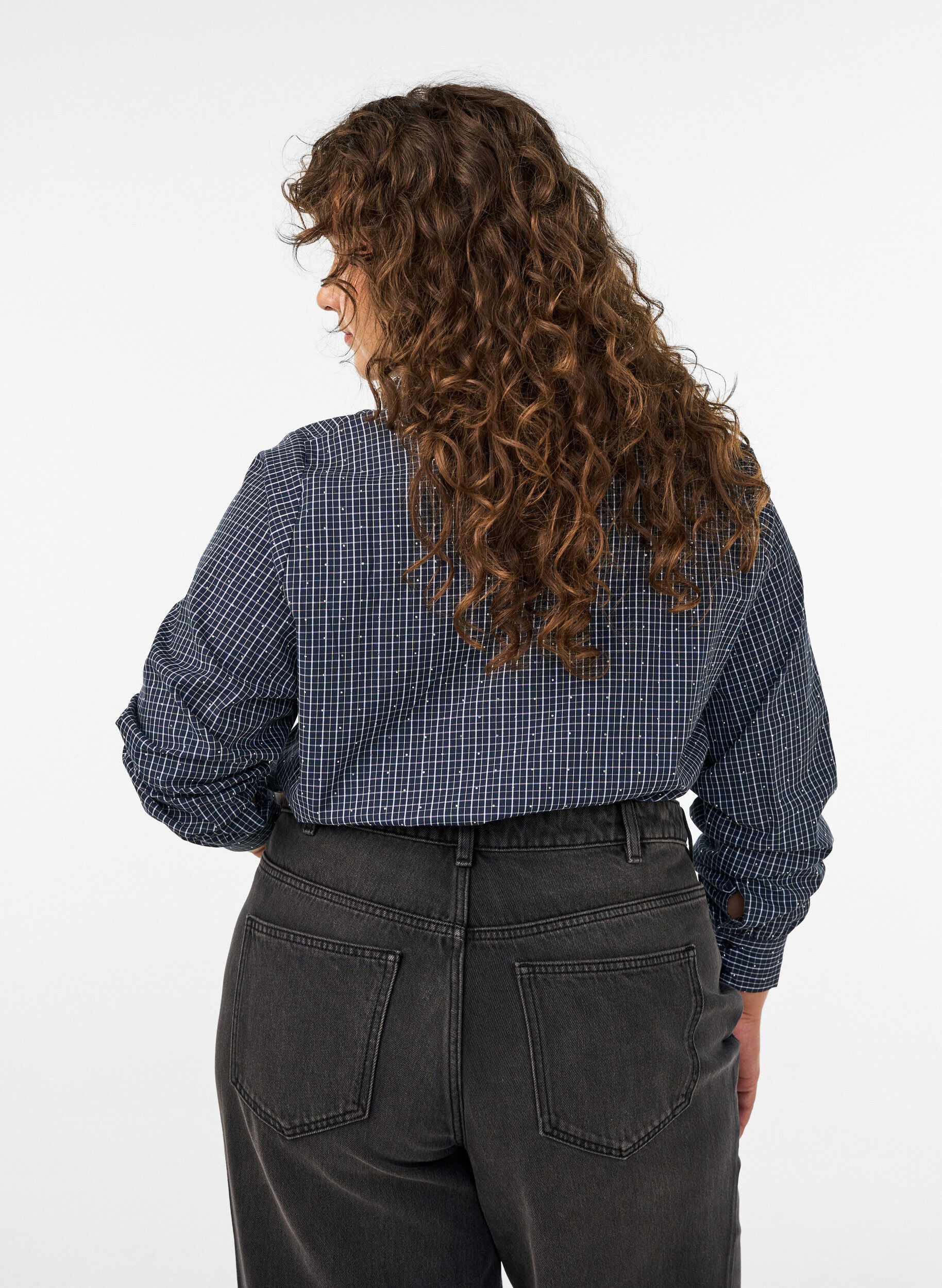 ZizziRuudullinen paita strasseilla, Sininen, Model image number 2