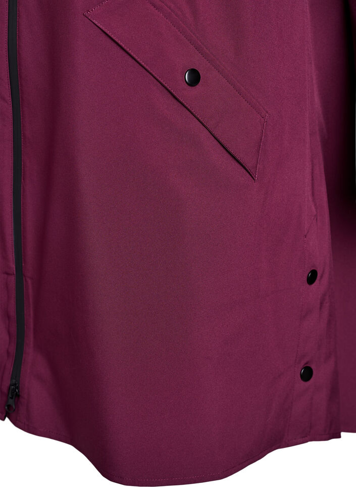 Sadetakki, jossa on taskut ja huppu, Tumma Bordeaux, Packshot image number 3