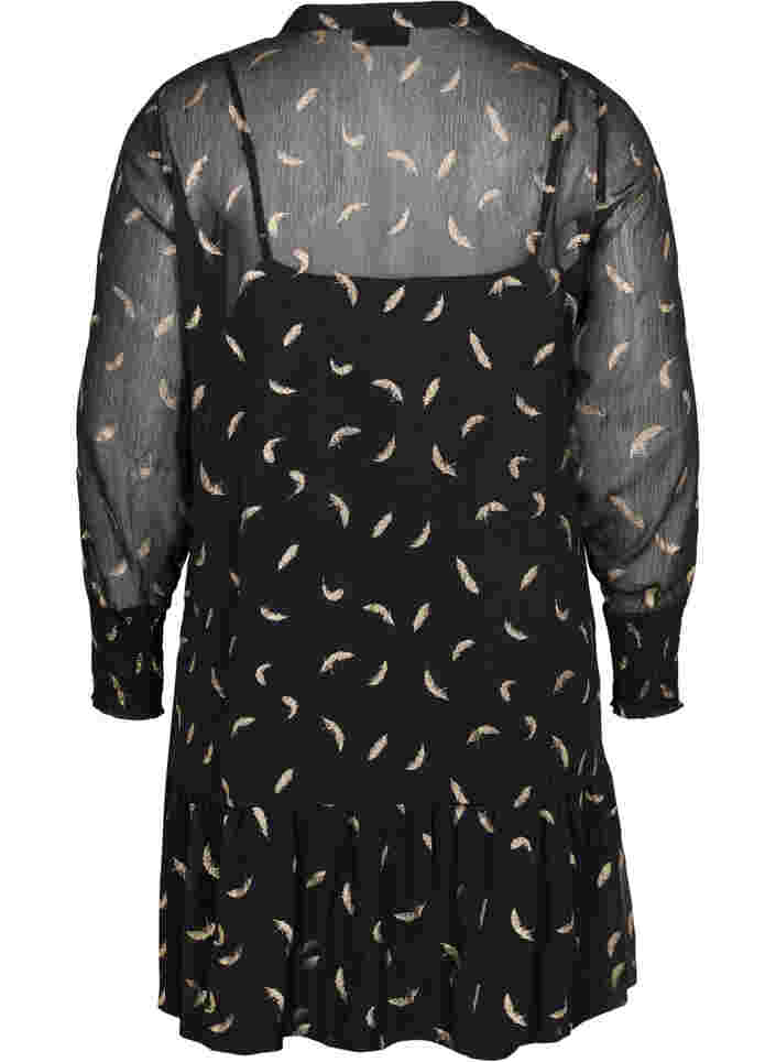 A-mallinen mekko rypytyksellä, Black, Packshot image number 1