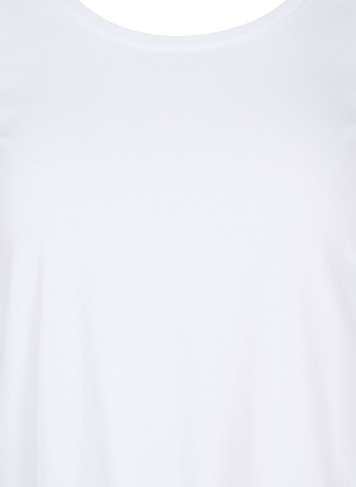 Basic t-paita 3/4 hihoilla, Bright White, Packshot image number 2