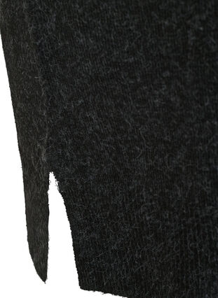 Neulottu mekko, jossa on halkiot hihoissa, Dark Grey Melange, Packshot image number 4