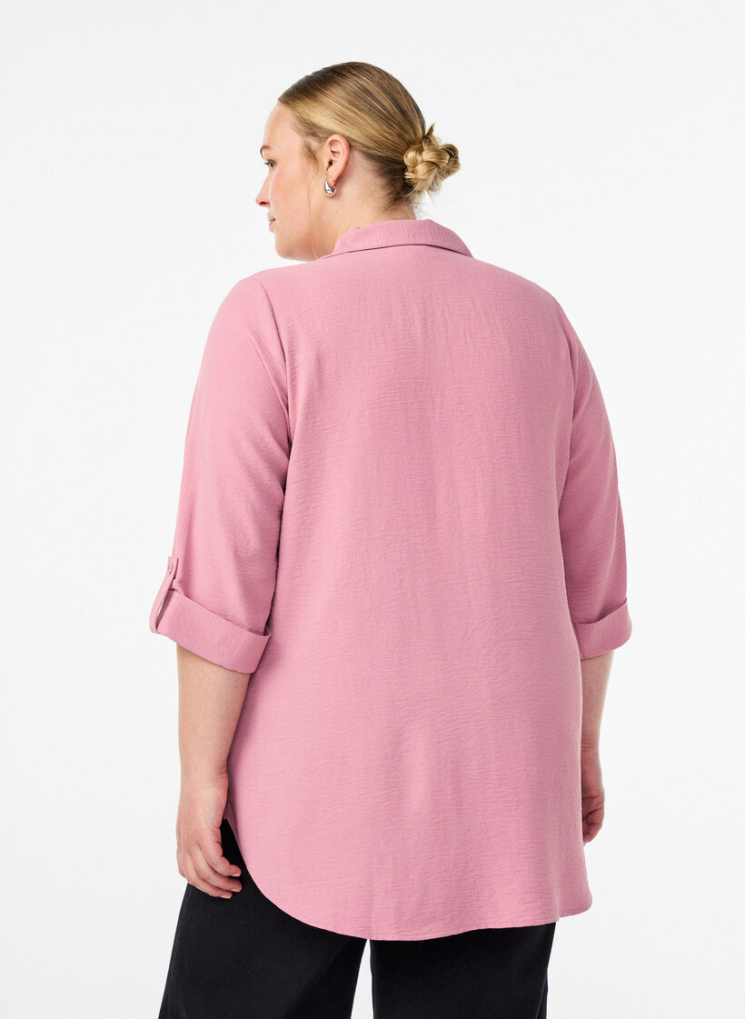 Paita rintataskuilla ja 3/4-hihoilla, Vaaleanpunainen, Model image number 2