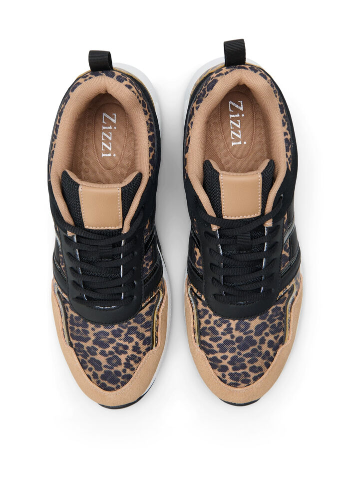 Leveälestiset tennarit leopardikuviolla, Leopard Print, Packshot image number 2