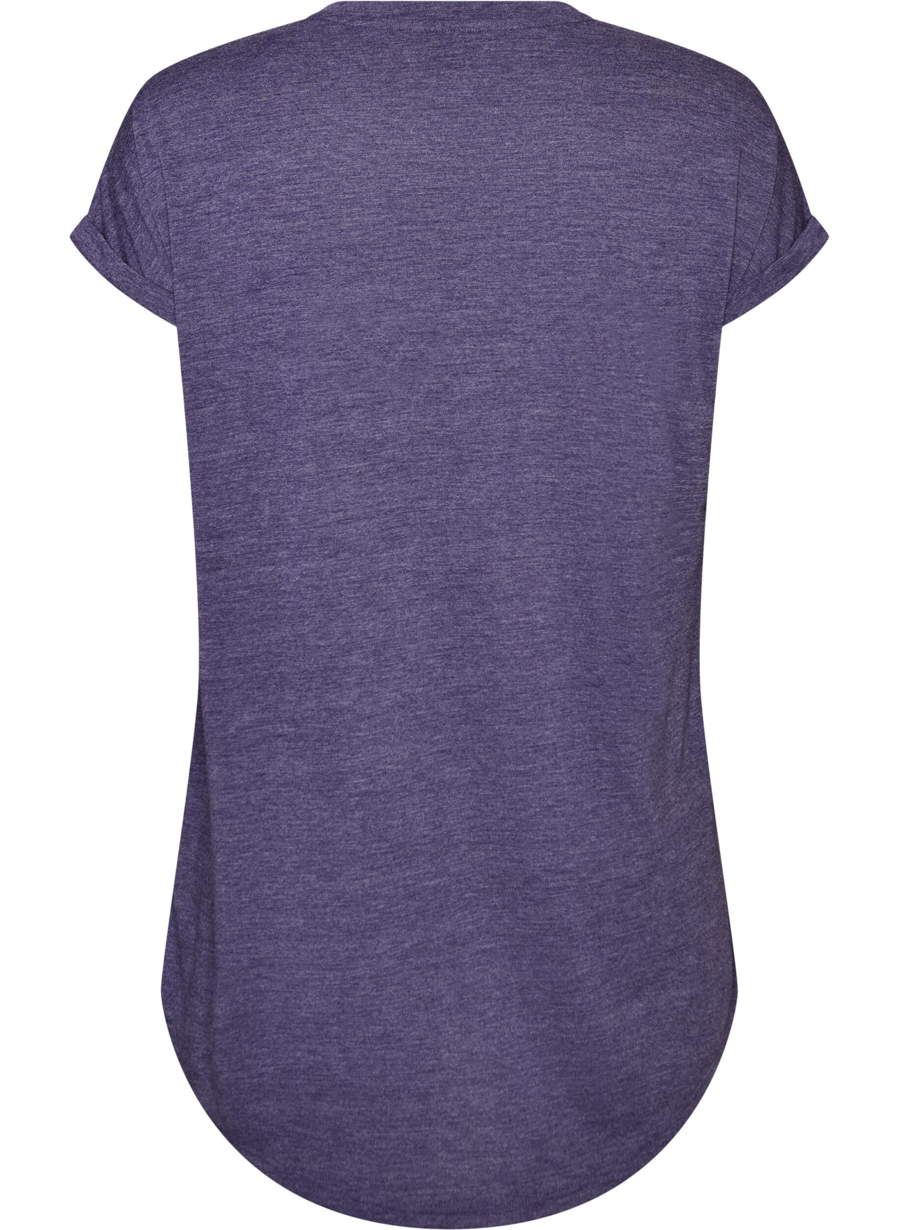 ZizziLyhythihainen y&ouml;paita tekstipainatuksella, Violetti, Packshot image number 1