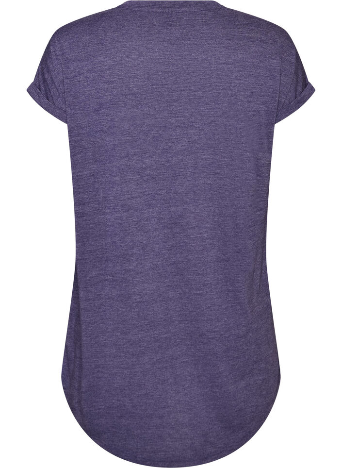 Lyhythihainen y&ouml;paita tekstipainatuksella, Violetti, Packshot image number 1