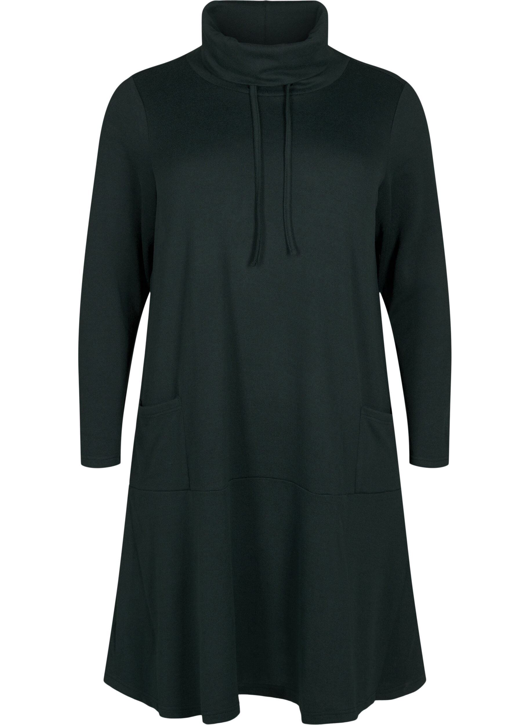 Zizzi Trikoomekko, jossa korkea kaulus ja taskut, Vihre&auml;, Packshot image number 0