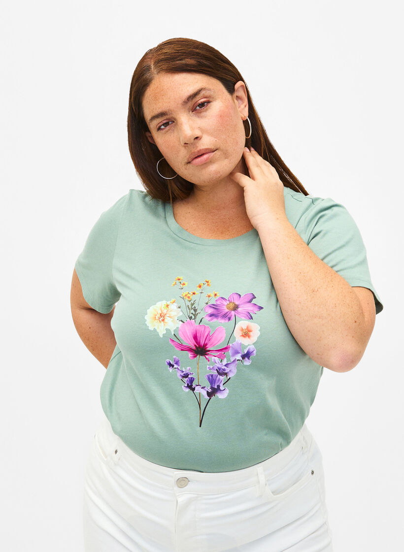 T-paidat kukkakuviolla, Chinois G. w. Flower, Model image number 0