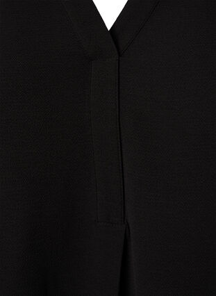 Yksivärinen pusero v-aukolla, Black, Packshot image number 2