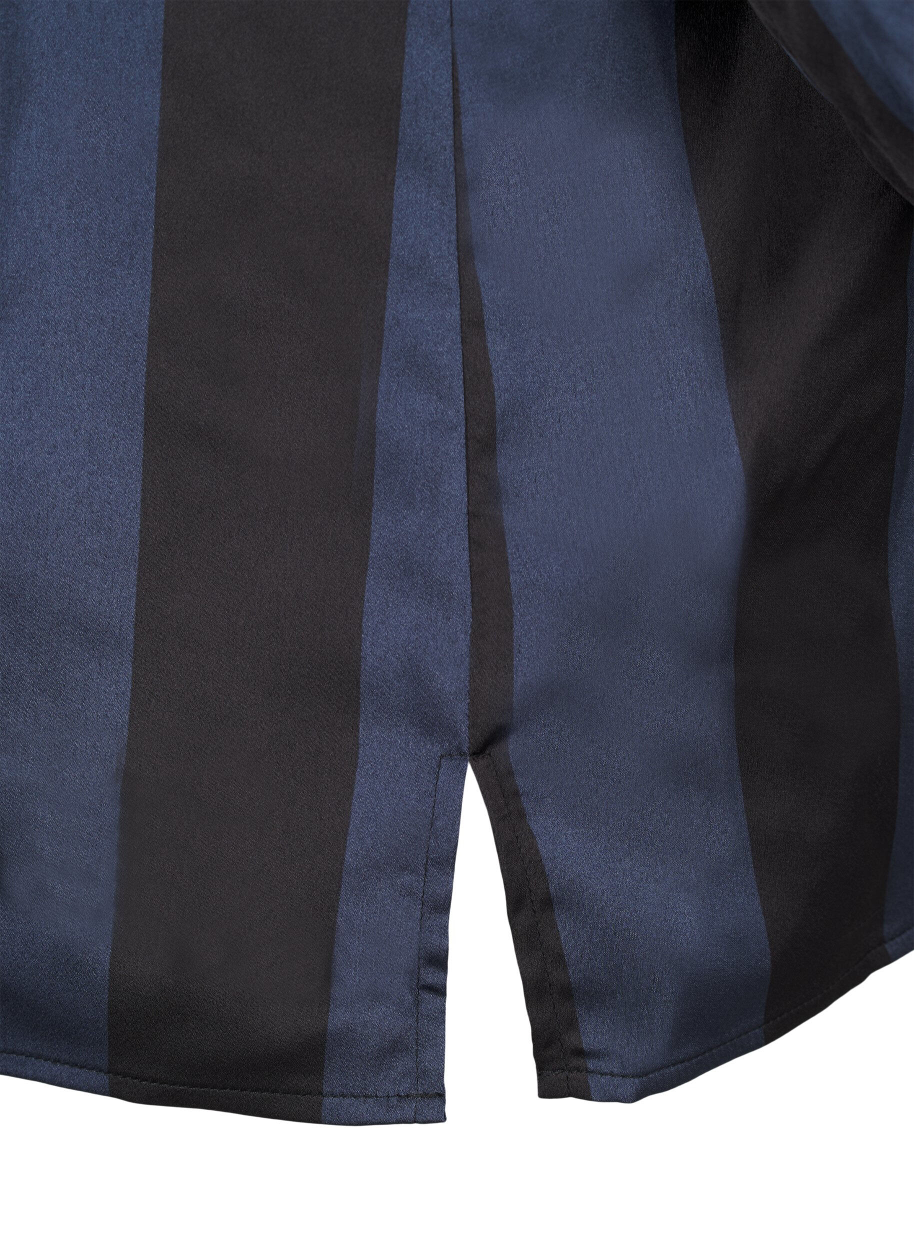 Zizzi Raidallinen satiinipaita, Spellbound w. Black, Packshot image number 3