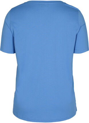 T-paita ekologisesta puuvillasta v-aukolla, Ultramarine, Packshot image number 1
