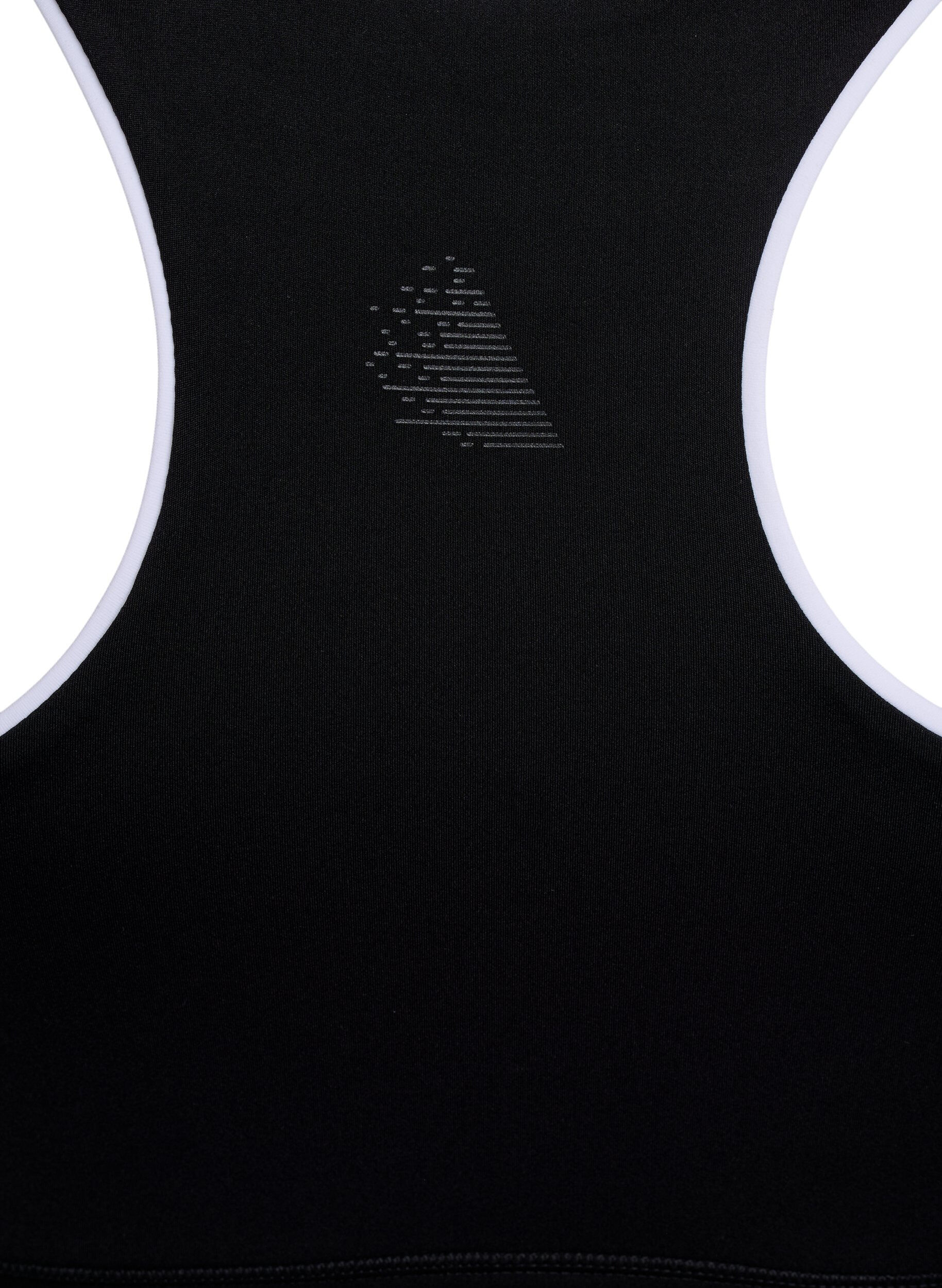 Zizzi Racerback-urheilurintaliivit kontrastia tuovilla tereill&auml;, Musta, Packshot image number 3