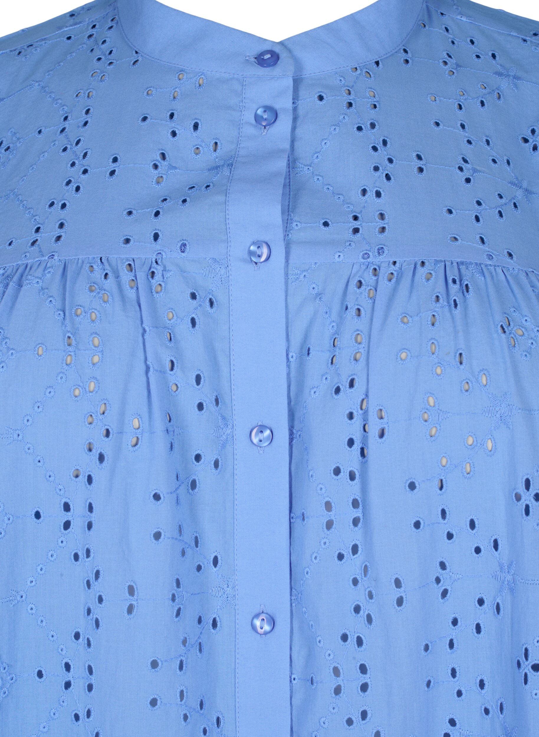 Zizzi Puuvillainen paitamekko, jossa on englantilaista kirjontaa, Marina, Packshot image number 2