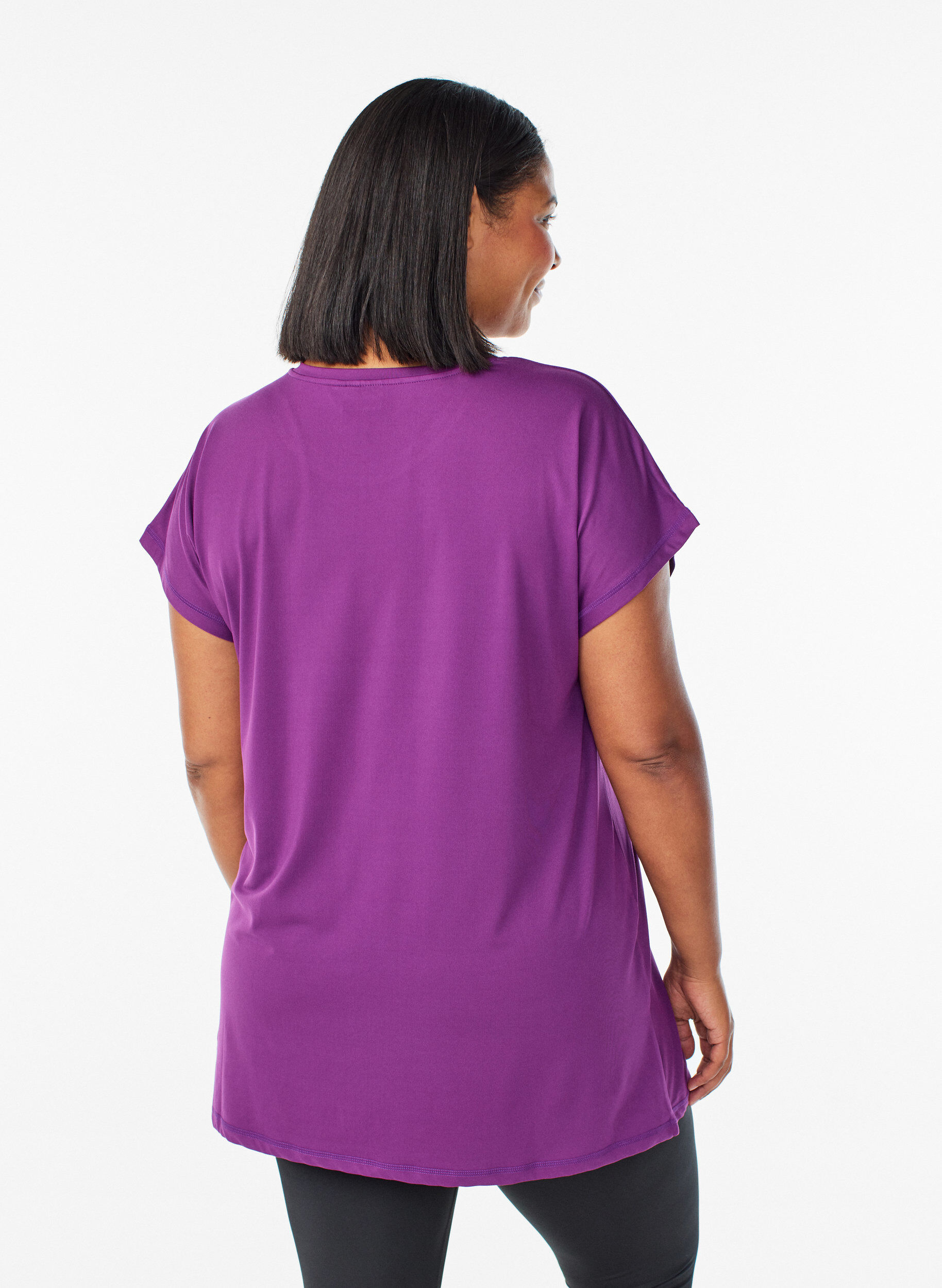 ZizziPitk&auml; treeni-T-paita, Violetti, Model image number 2