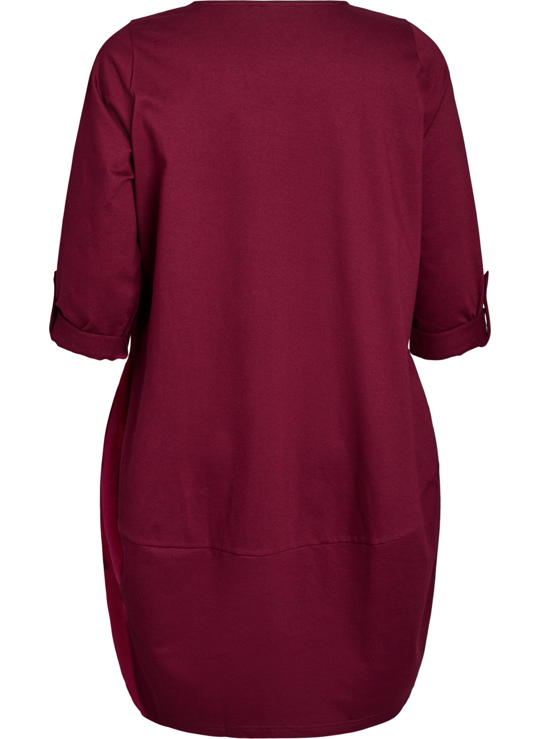 ZizziPallomainen mekko, jossa on taskut, Tumma Bordeaux, Packshot image number 1