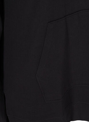 Pitkähihainen svetarimekko hupulla ja taskuilla, Black, Packshot image number 3