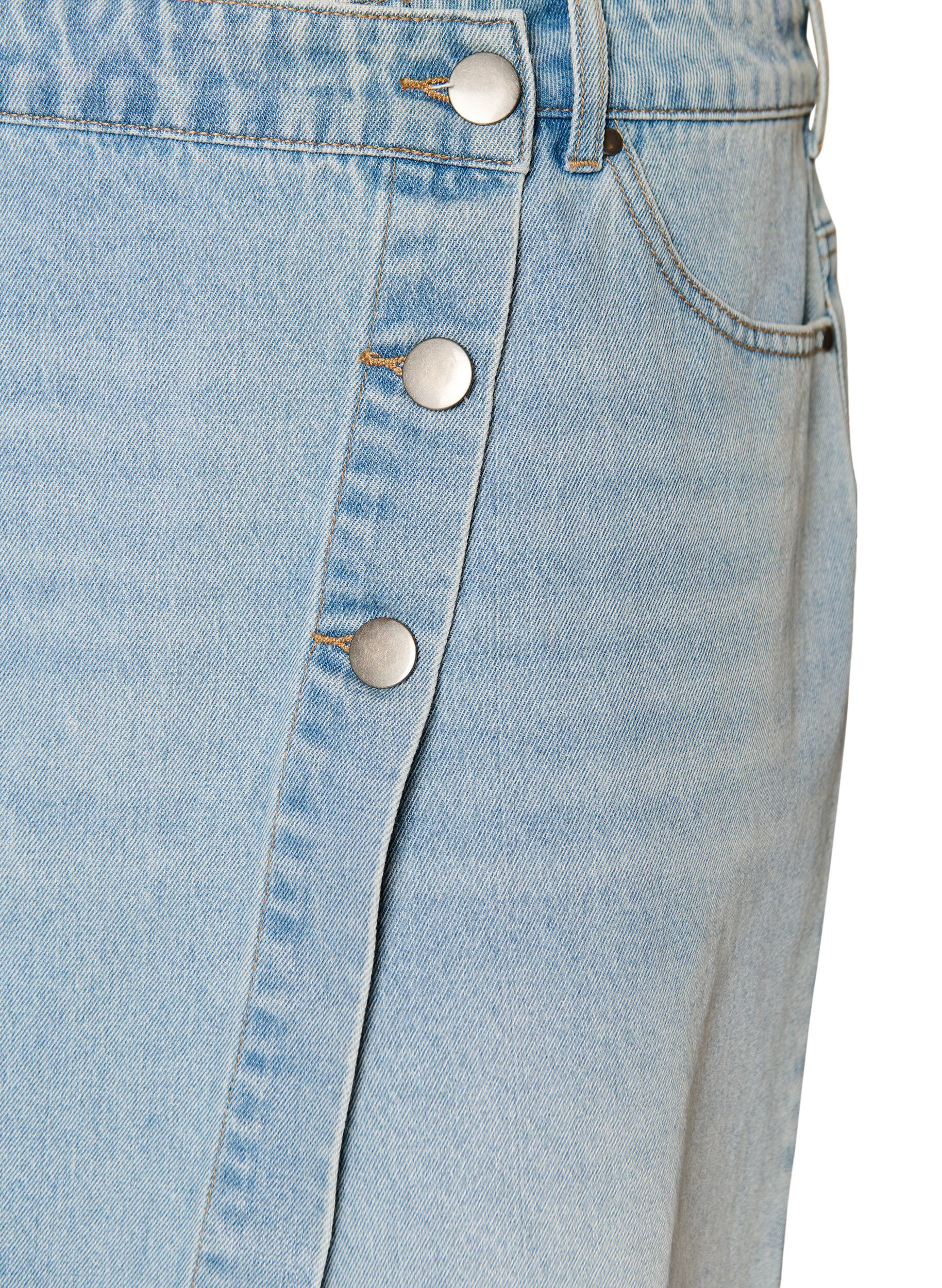 ZizziDenimskortsit kietaisuefektill&auml; ja korkealla vy&ouml;t&auml;r&ouml;ll&auml;, Sininen, Packshot image number 2