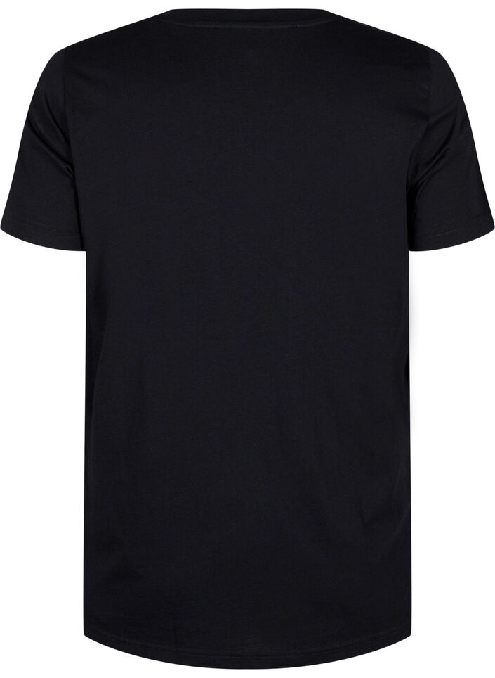 Strasseilla koristeltu puuvillainen t-paita, Black w. Dream, Packshot image number 1