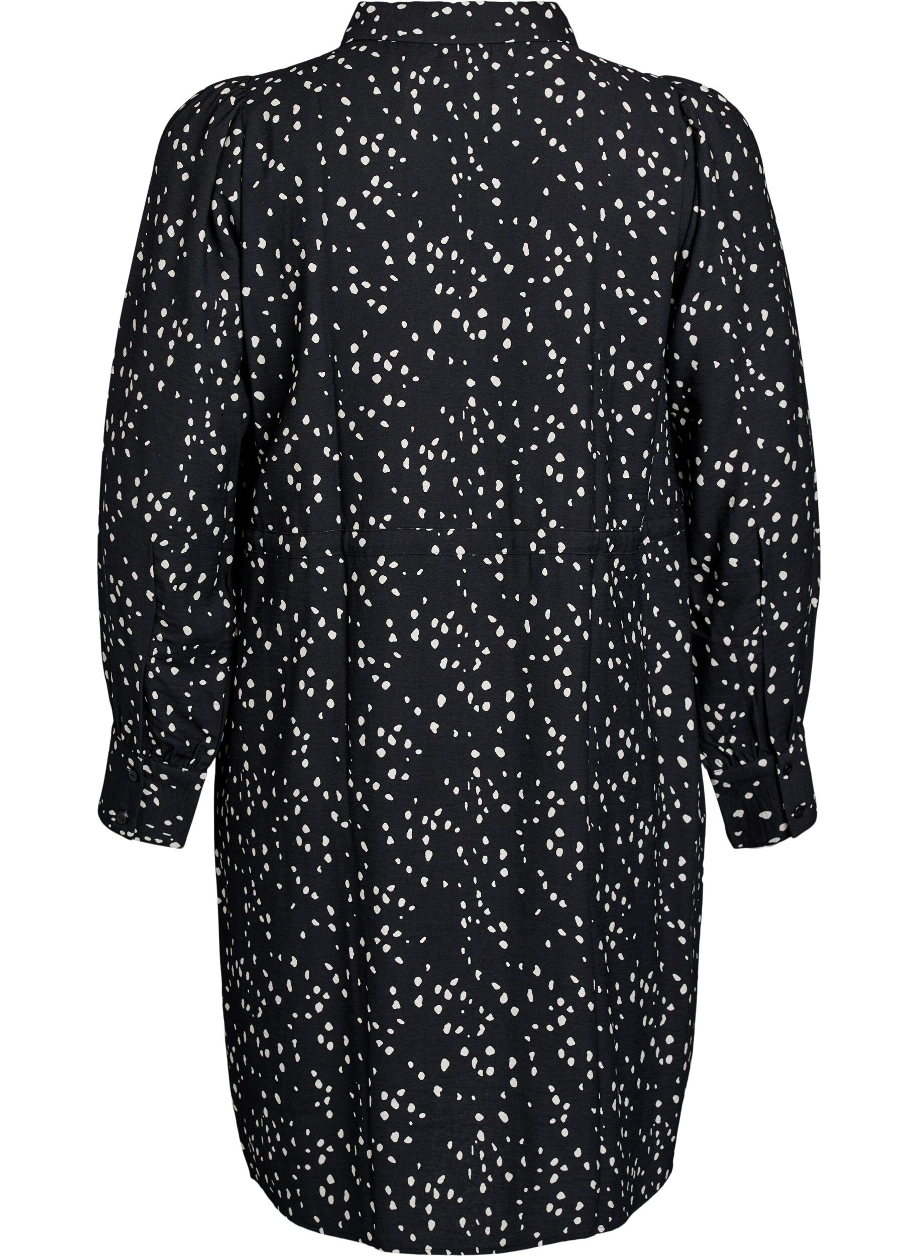 Zizzi Paitamekko, jossa on solmittava vy&ouml; ja printti, Musta, Packshot image number 1