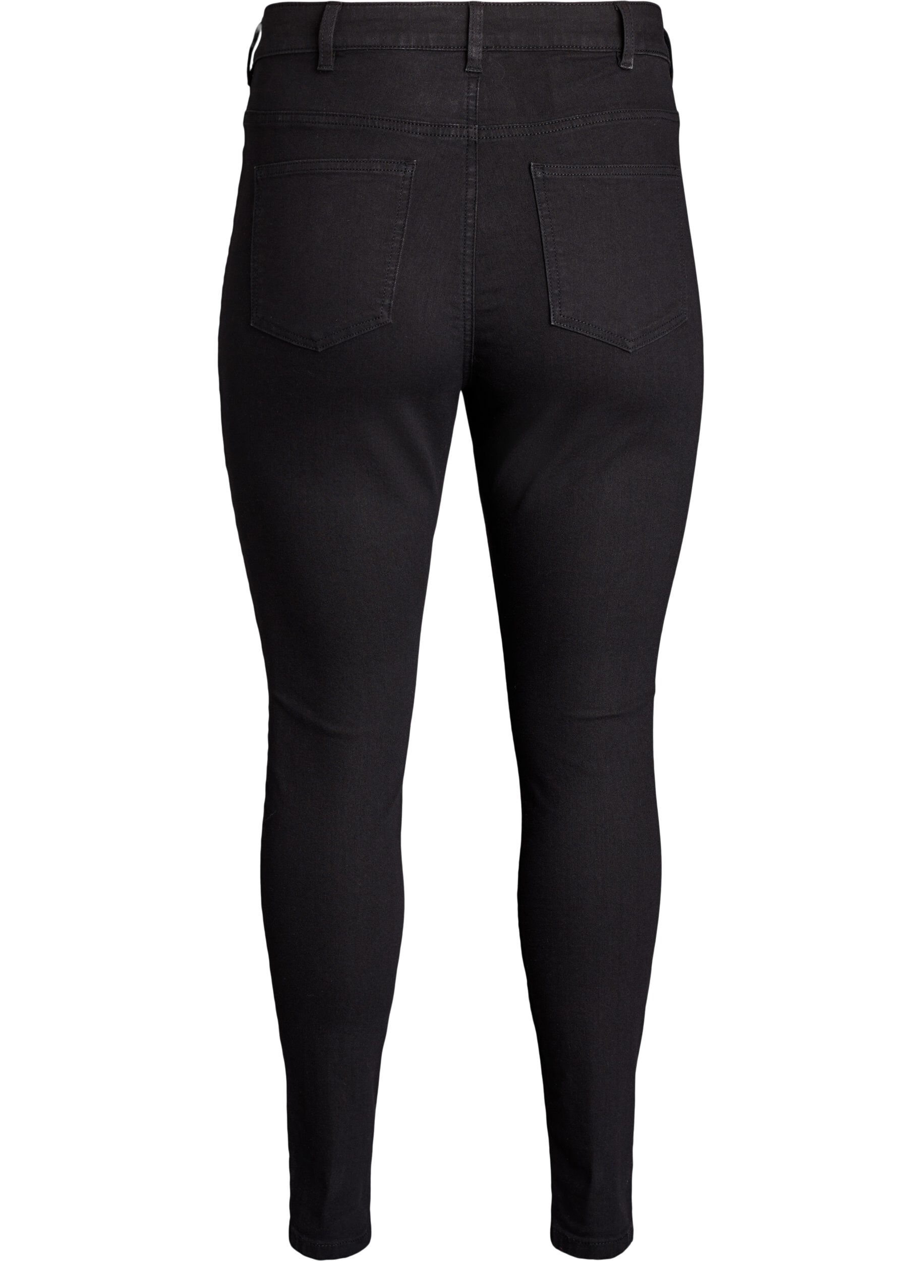 ZizziAmy korkea vy&ouml;t&auml;r&ouml;iset super slim fit -farkut, Musta, Packshot image number 1