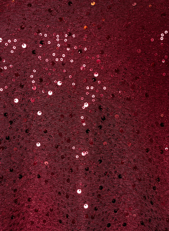 Paljettipusero pallohihoilla, Punainen, Packshot image number 2