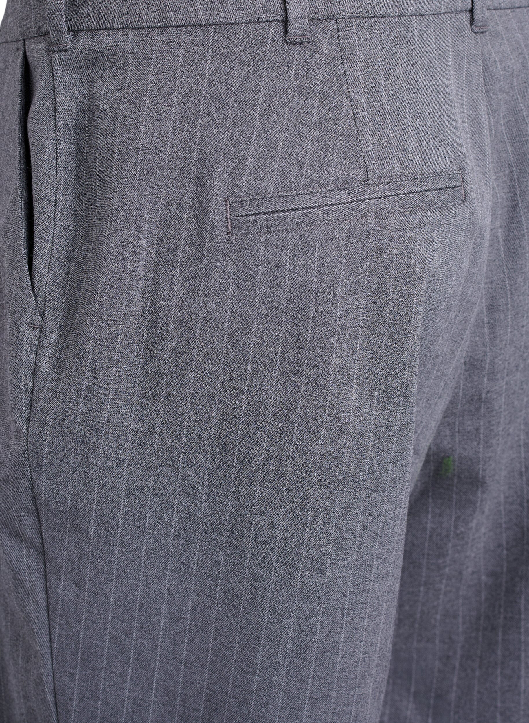 Zizzi Raidalliset Bermuda-shortsit rennolla istuvuudella, Harmaa, Packshot image number 3