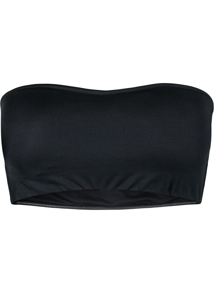 Yksivärinen bandeau-bikiniyläosa, Musta, Packshot image number 0