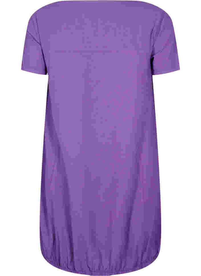 Lyhythihainen puuvillamekko, Deep Lavender, Packshot image number 1