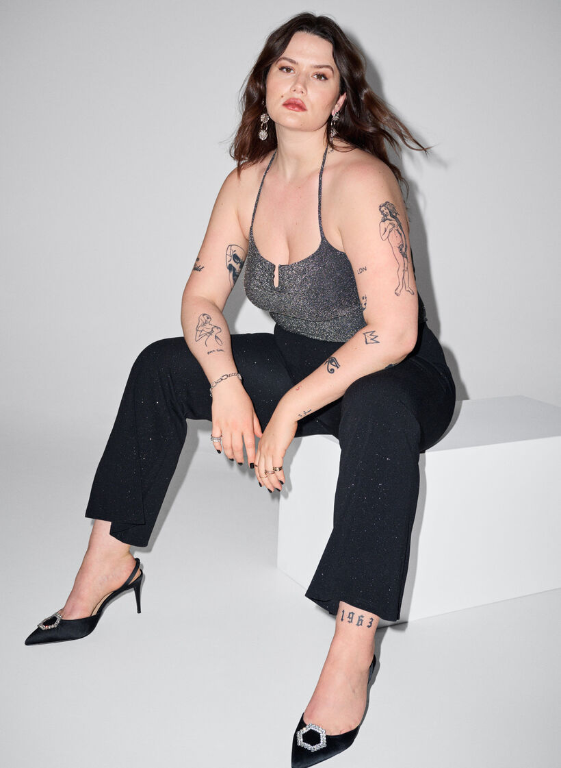 Hopeanvärinen hihaton toppi, Black Silver, Image image number 0