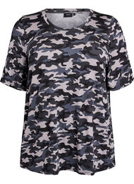 T-paita, jossa TENCEL&trade; Lyocell ja maastokuvio, Harmaa