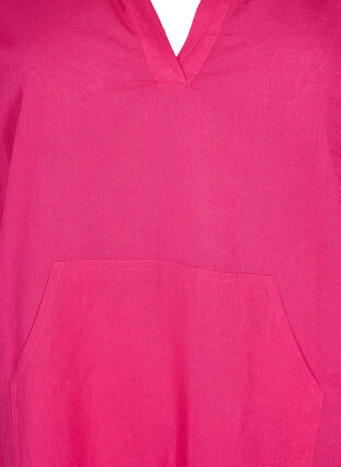 Puuvillan ja pellavan sekoitteesta valmistettu hupullinen mekko, Beetroot Purple, Packshot image number 2