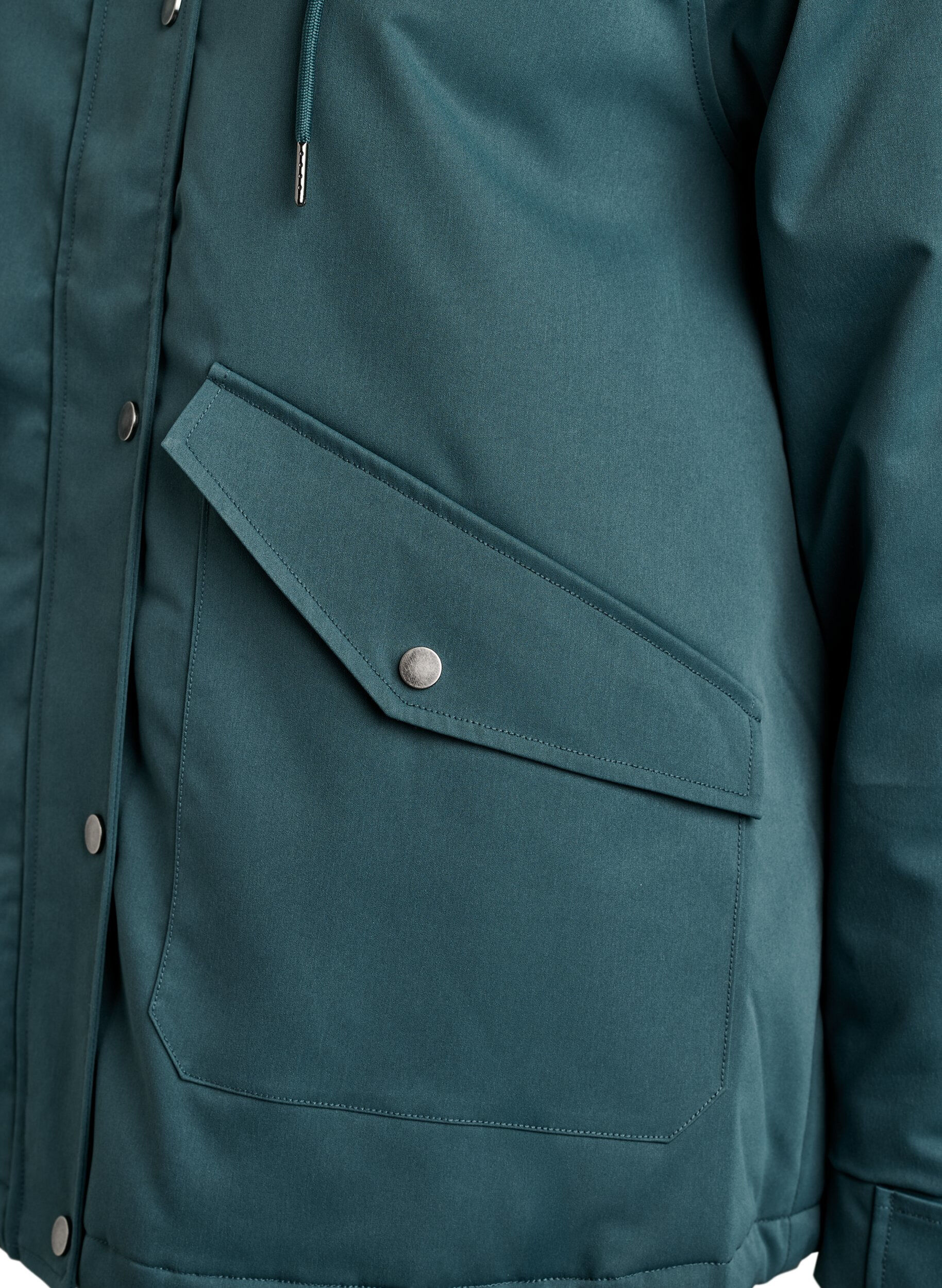 ZizziTopattu parka irrotettavalla hupulla, Vihre&auml;, Packshot image number 3