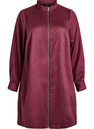 Pitkä paita tekonahasta vetoketjulla, Punainen