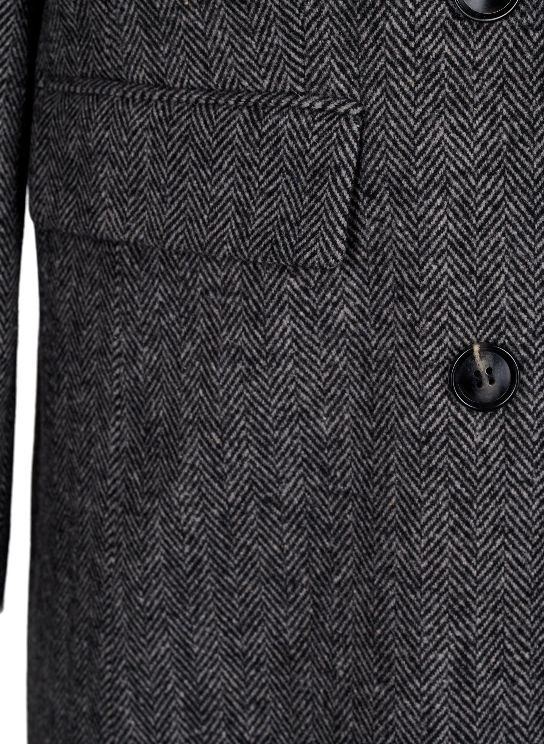 Zizzi Pitk&auml; villatakki, jossa on kalanruotokuvio, Dark Grey Melange, Packshot image number 3