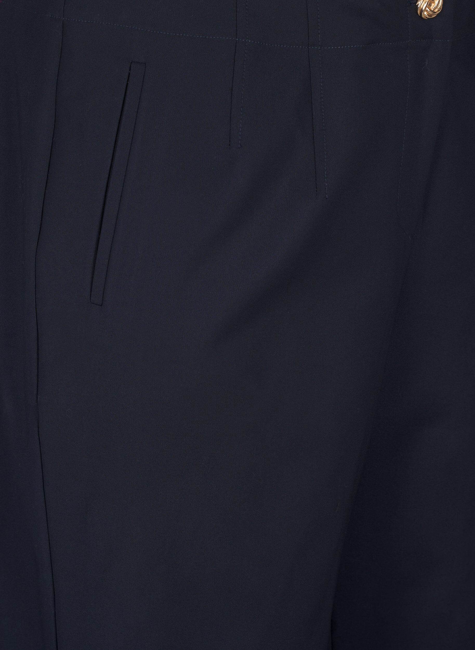 Zizzi Suoralahkeiset housut korkealla vy&ouml;t&auml;r&ouml;ll&auml;, Sininen, Packshot image number 2