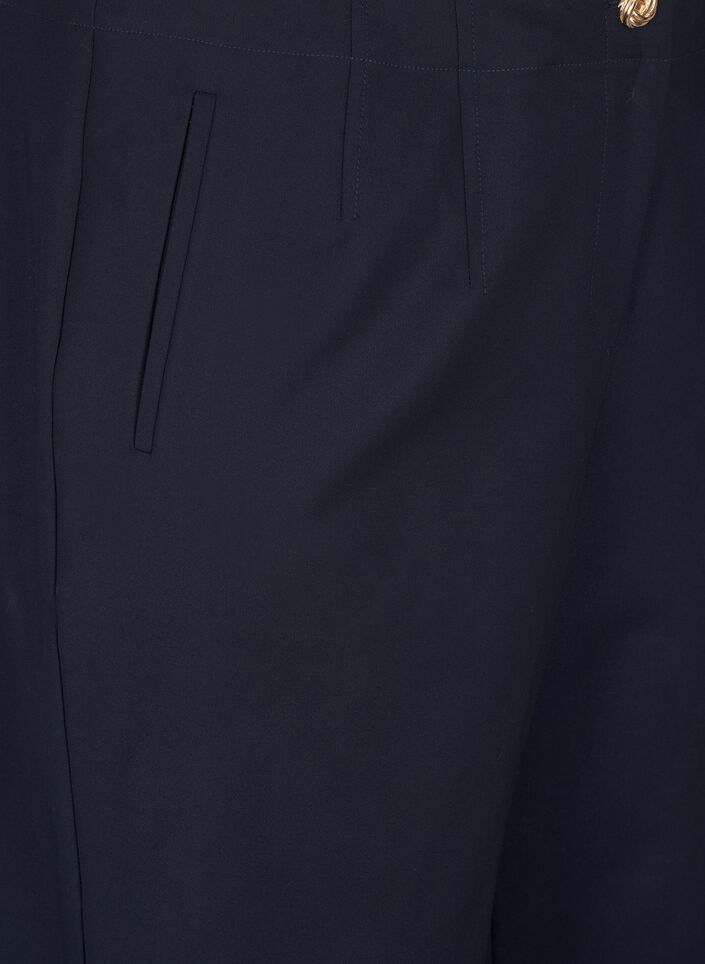 Suoralahkeiset housut korkealla vyötäröllä, Sininen, Packshot image number 2