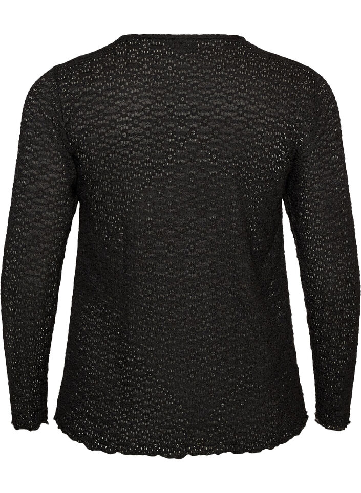 Pusero reik&auml;kuviolla ja pitkill&auml; hihoilla, Musta, Packshot image number 1