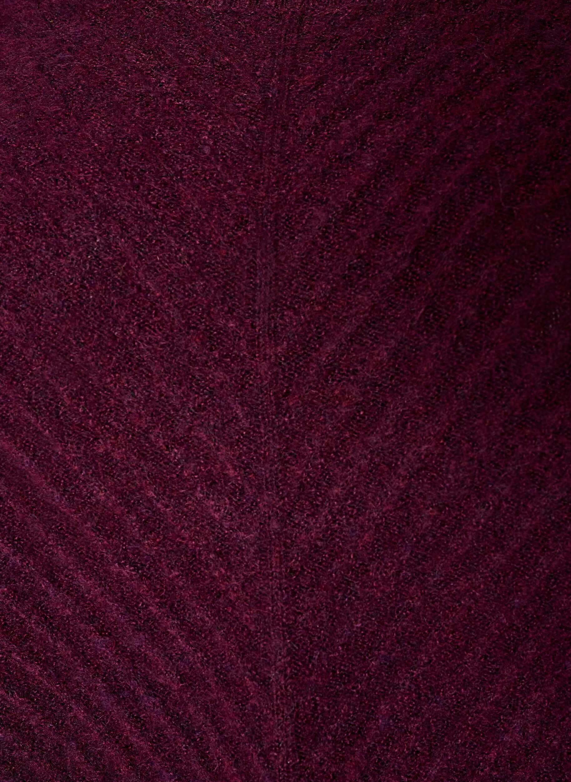 ZizziLyhyt neulemekko V-muotoisella tekstuurikuviolla, Punainen, Packshot image number 2